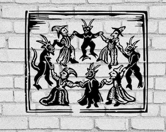 Witch Sabbath SVG: Halloween Clip Art (Digital Download)