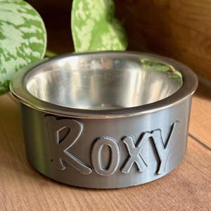 Gepersonaliseerde voerbak voor hond, kat, huisdier, voerstation met roestvrijstalen bak, antislip met knoppen, handgemaakt, vele maten en kleuren