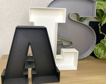 Letras/números rellenables, 15-34 cm de alto, cuerpo de letra, cuerpo de número, caja de regalo, regalo de dinero para confirmación, nacimiento, graduación