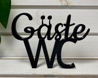 Gäste-WC Türschild für die Toilette / Badezimmer, Schriftzug, viele bunte Farben