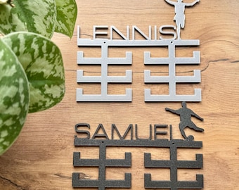 Porta medallas personalizado, colgante de medalla, individual para muchos deportes, fútbol, entrenamiento de fuerza, corredor, idea de regalo, aficionado al fútbol