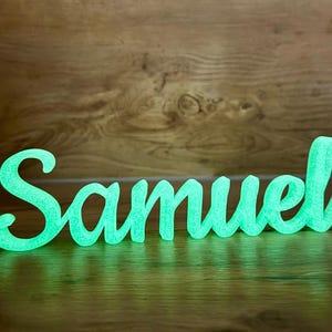 Illuminated nameplate, personalized lettering, individual / creative signs - hanger or stand - 5 sizes, handmade