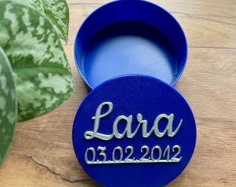 Caja de almacenamiento personalizada, envoltorio de regalo, lata con letras personalizadas, regalo de dinero para bautizo, regalo para padrinos, regalo para bebé