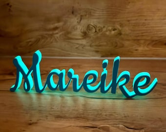 Placa de identificación iluminada personalizada / Letras 3D, letrero para puerta, letrero de pared, individual / creativo - colgador o soporte, hecho a mano