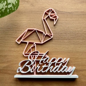 Flamenco con letras personalizadas como expositor, Feliz Cumpleaños, decoración llamativa, regalo para los fans de los flamencos, hecho a mano.
