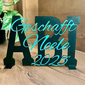 ABI-Schild personalisiert in 3D, Größe 21 x 14 cm  – Dein einzigartiges Geschenk zum Schulabschluss, individuell und unvergesslich, Handmade