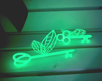 Llaves voladoras luminosas, juego de 2, elemento decorativo destacado para los amantes de la magia, mundo mágico, regalo para fans, idea de regalo DIY para magos.