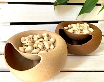 2 in 1 wood effect bowl, round bowl snacks