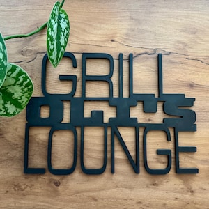 CARBON &quot;Grill Corner / Grill Area&quot; personalized, Grill Lounge, weatherproof, Barbecue, BBQ, Grill Sign, Grill Accessories, Roasting Place, Handmade