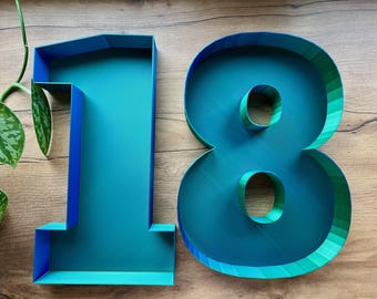 Buzón de letras y números, individual, rellenable, cuerpo de 15-34 cm, regalo de dinero, graduación, confirmación, baby shower, cumpleaños, bautizo, empresa.
