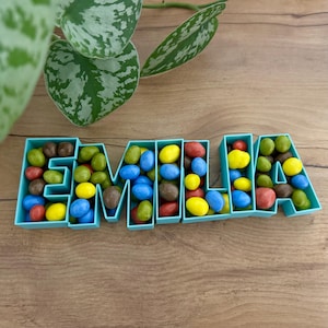 Etiquetas de nombre rellenables / letras, caja de regalo de dinero de cumpleaños, regalo de bautizo de ahijado, consagración de jóvenes, muchos tamaños + colores