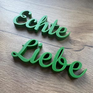 Personalized lettering, individual, creative, signs, nameplates, favorite word, custom text decoration, hangers or stands, handmade Smaragdgrün
