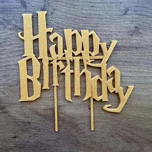 Happy Birthday Schriftzug, Schild als Topper, 4 Größen, viele Farben, Handmade