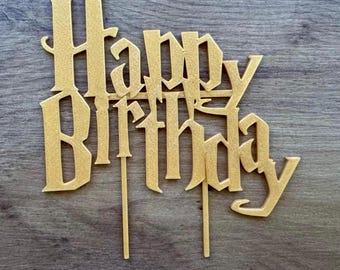 Letras de Feliz Cumpleaños, cumpleaños infantil, mago, adorno para pastel, decoración de pastel, arreglo floral, regalo decorativo, 4 tamaños, hecho a mano