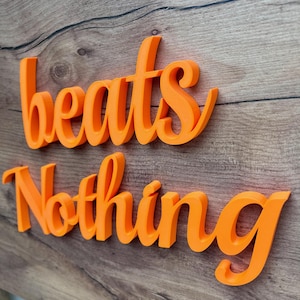 Personalized lettering, individual, creative, signs, nameplates, favorite word, custom text decoration, hangers or stands, handmade Neon Orange