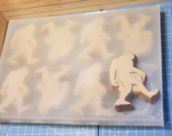 1 to 8 piece 2"×3"x.5" Sasquatch Bigfoot yeti silicone mold