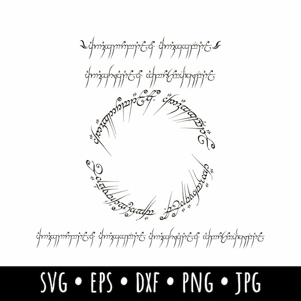 One Ring Vector, tLOTR Frodo Gandalf Design SVG, One Ring Clip Art, Rohan, Prancing Pony Tavern svg, eps, dxf, png, jpg