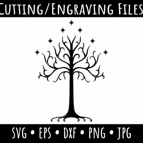 Tree Of Gondor Vector, tLOTR Frodo Gandalf Design SVG, One Ring Clip Art, Rohan, Prancing Pony Tavern svg, eps, dxf, png, jpg