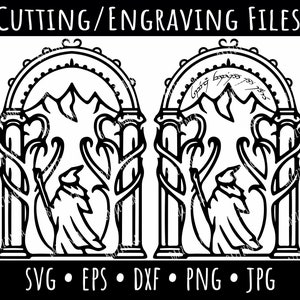 Speak Friend And Enter Vector, Doors Of Durin, tLOTR Frodo Gandalf Design, Prancing Pony Clip Art, Rohan, Gondor, Ork svg, eps, dxf, png jpg