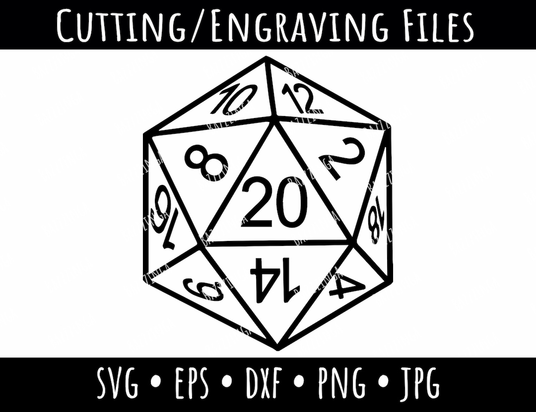Twenty Sided Dice Logo, Dungeons & Dragons Vector, Dungeon Master