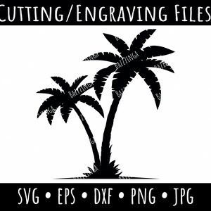 Palm Tree SVG, Floral Digital Art, Palm Silhouette Design, Summer Beach Vector Cut File, Decal, Sticker, Vinyl, Pin, svg, eps, dxf, png, jpg