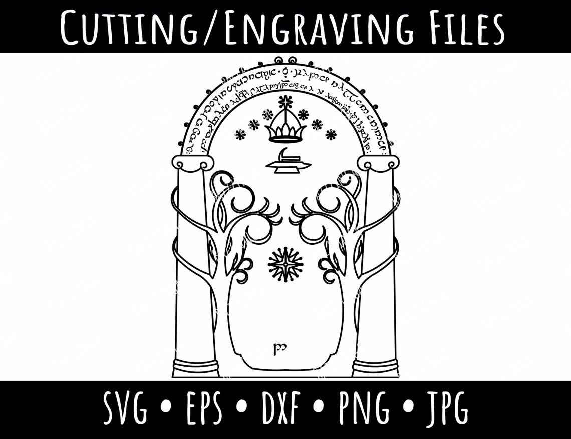 Doors of Durin Vector Hobbit LOTR Bilbo Baggins Frodo Etsy