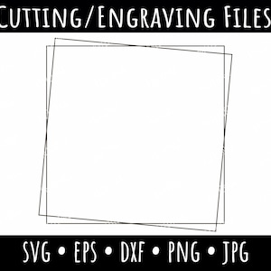 Square Frame Vector, Double Frame Clipart, Wedding Frame, Cutting Files, Square Frame, Geometric Frames Clip Art, svg, eps, dxf, png, jpg