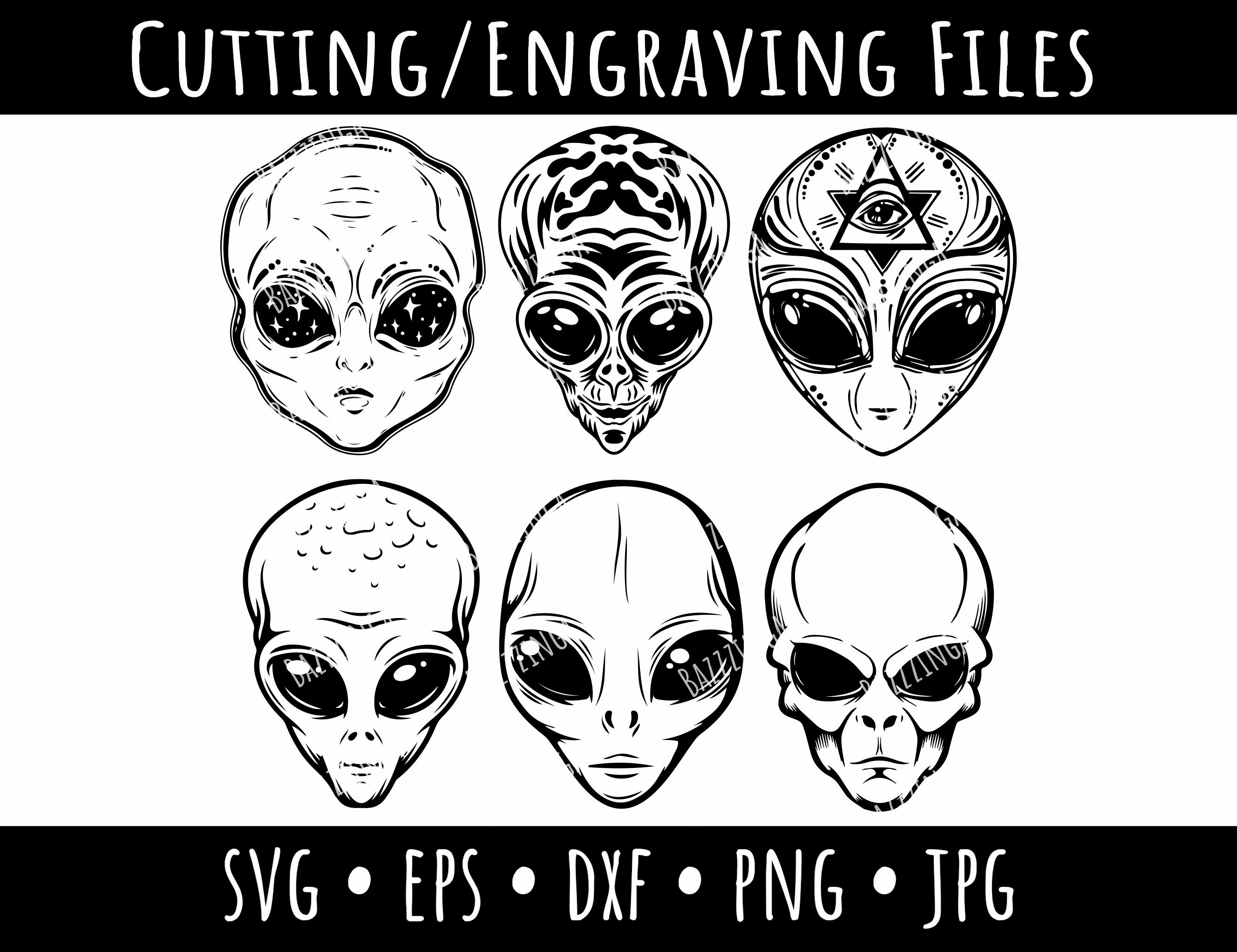 Alien ufo face extraterrestrial svg/alien clipart/alien -  Portugal