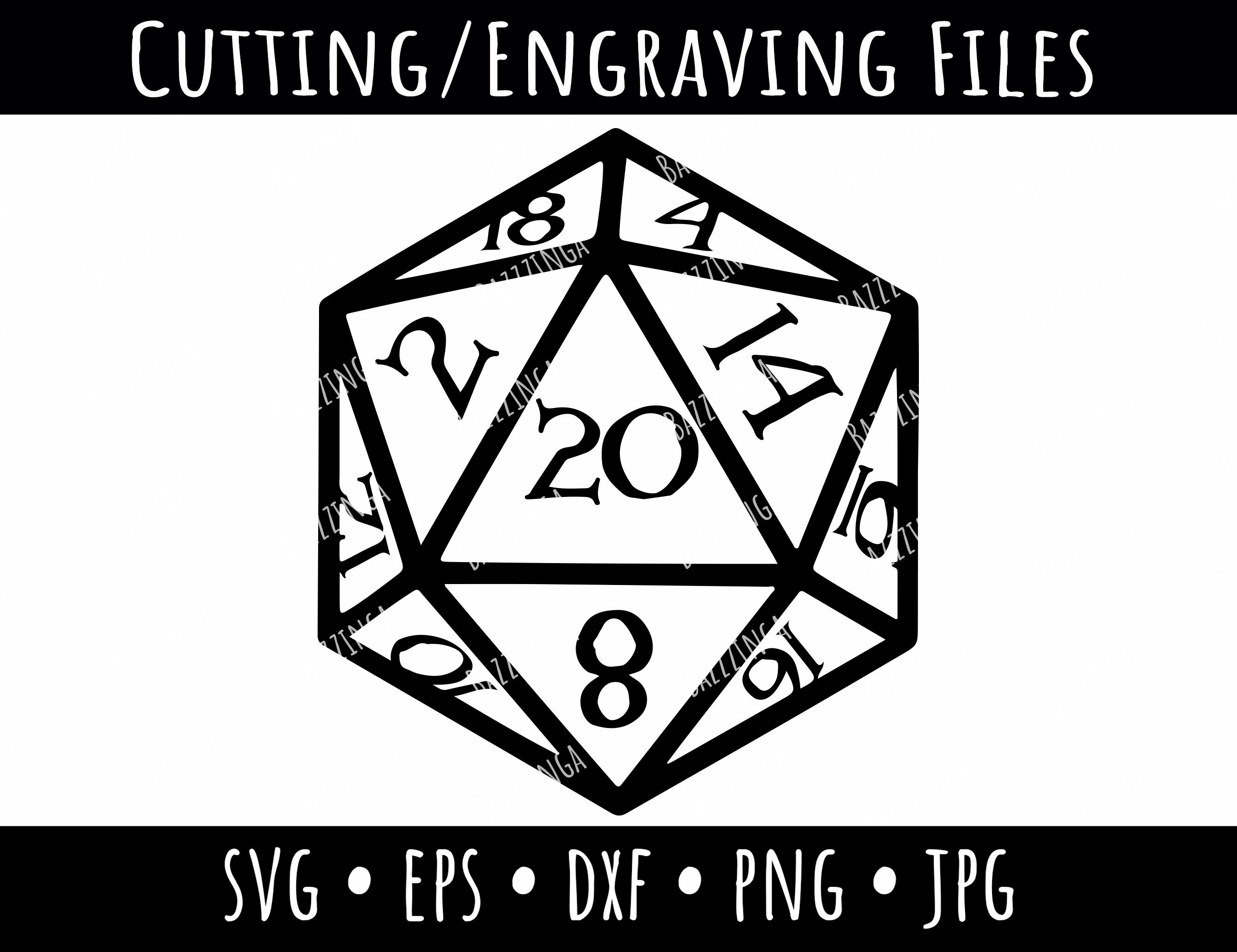 Tribal 20 Sided Dice, Dungeons and Dragons Vector, Dungeon Master Dice