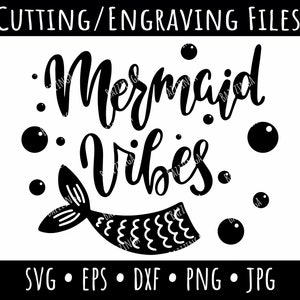 Mermaid Vibes Vector , Mermaid Tail Clipart, Underwater Cartoon World, Cutting Files, Mermaid Baby Girl Clip Art, svg, eps, dxf, png, jpg