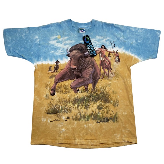 1999 Dead-Stock Liquid Blue Tie-Dye Graphic Tee
