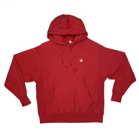 Reverse Weave Red Champion Hoodie