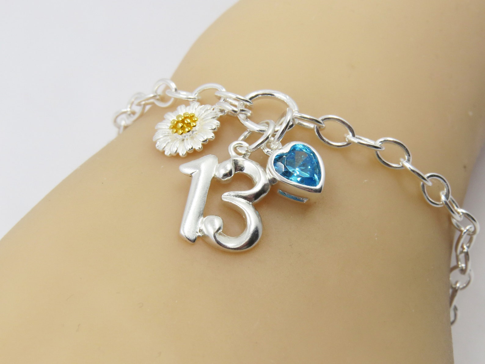 13th Birthday Charm Bracelet For Girls Teenager Birthstone Etsy