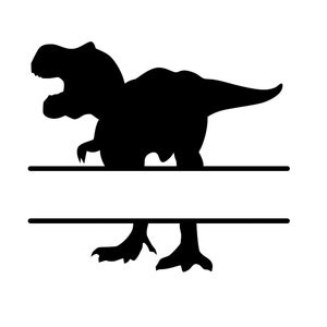 Dinosaurier Split Monogramm Sofortiger Download für Cricut SVG Cutting File, PNG Transparent JPG Image