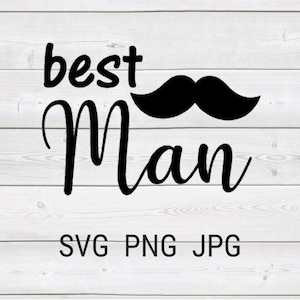 Meilleur homme de mariage à télécharger pour Cricut, camée Silhouette SVG couper fichier, JPEG imprimable, PNG Transparent
