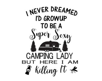 Free Free 288 Camping Lady Svg SVG PNG EPS DXF File