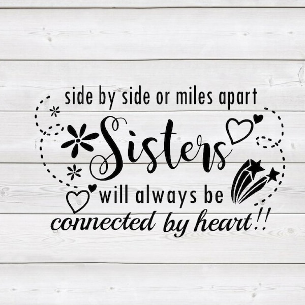 Sister Keychain Set - 6 Piece Friendship Keychains 'Side By Side Or Miles Apart'