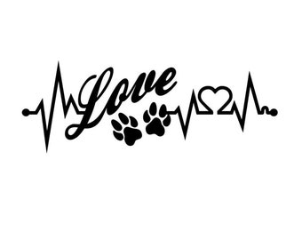 Download Paw Print Heartbeat Etsy