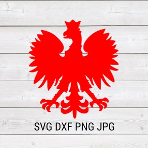 Brasão de armas polonês Silhueta de águia de pássaro Download instantâneo Cricut SVG Arquivo de corte JPG para impressão PNG Trans DxF Silhouette Cameo