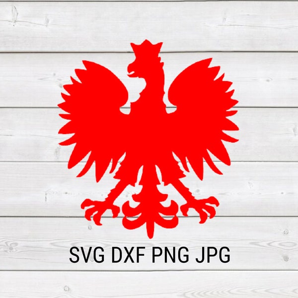 Polish Coat of Arms Bird Eagle Silhouette Instant Download Cricut SVG Cut File JPG Printable PNG Trans DxF Silhouette Cameo