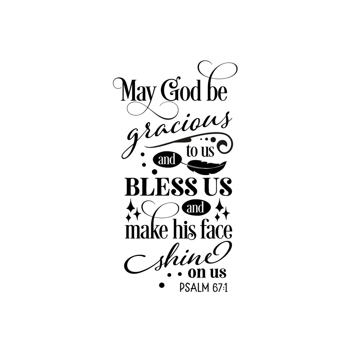 Psalm 67 1 Inspirational Sign Instant Download Includes Etsy