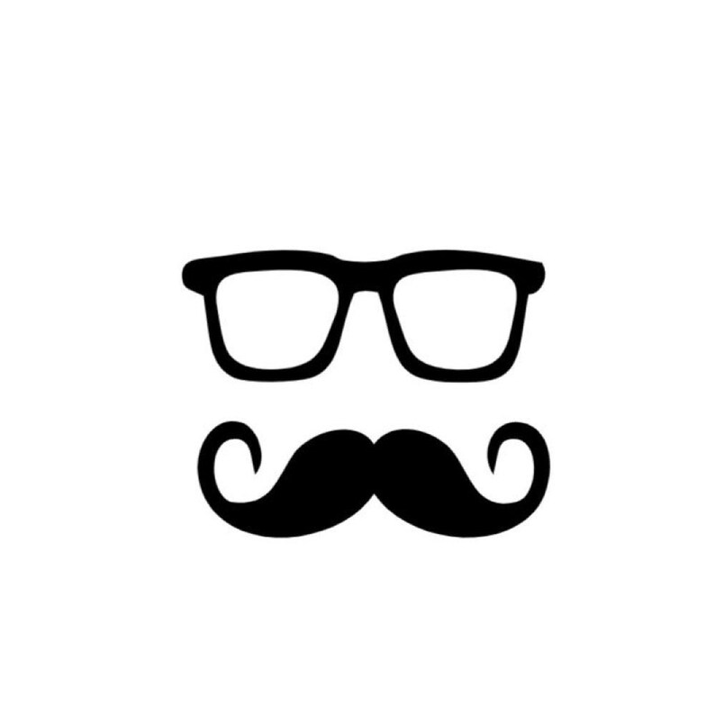 Hipster Glasses Handlebar Mustache Silhouette Instant Download Etsy