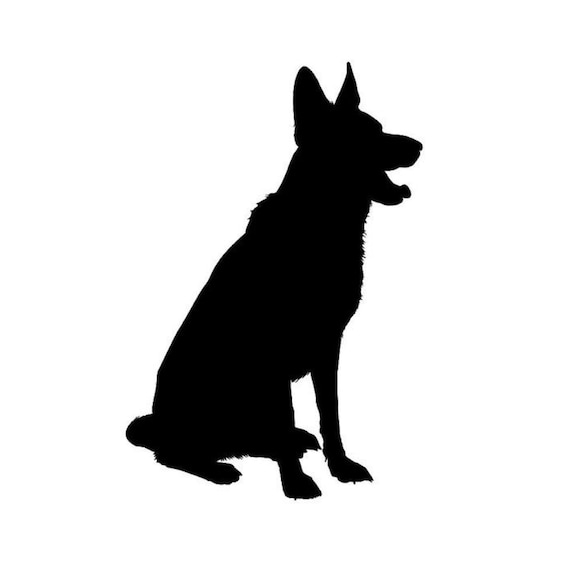 German Shepherd Dog Pup Silhouette Instant Download SVG Cut - Etsy