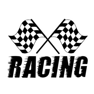 Racing Flaggen Digitaler Sofort-Download enthält Cricut SVG-Schnittdatei, JPEG druckbares Bild, PNG transparente Datei