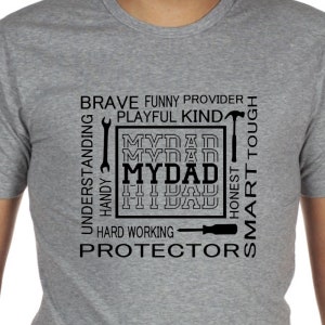 My Dad-shirt, Vaderdagshirt, My Dad Strong, My Dad Smart, Kind, Dad Cricut svg, Dad png, Dad gezegde, Vaderdag gezegde, Dad Love