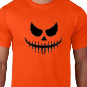 Scary Face Halloween Tshirt Instant Digital Download Cricut Silhouette SVG Cut File JPG Printable Image PNG Transparent File