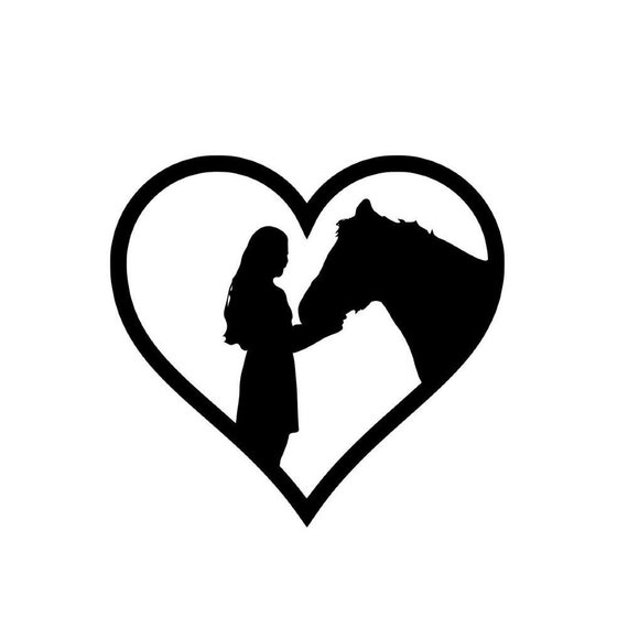Herz Mädchen Pferd Silhouette Instant Download für Cricut Herz Mädchen Pferd Silhouette Instant Download für Cricut