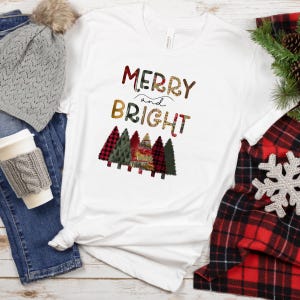 Natal DTF Alegre e Brilhante, Design de Camisa de Natal, Camisa de Natal PNG, Sublimação de Natal, Design de Feliz Natal, Clipart de Natal