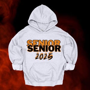 Orange and Black Senior Class 2025 PNG, Senior 2025 DTF, Senior Class 2025 Orange Black Sublimation File, Senior 2025 High School Graduation