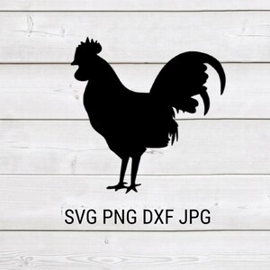Hahn Huhn Scheune Hof Bauernhof Huhn Silhouette Sofortiger Download Cricut SVG geschnitten Datei JPG druckbare PNG Trans DxF Silhouette Cameo
